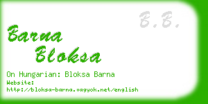 barna bloksa business card